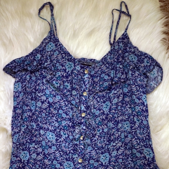 American Eagle Outfitters Tops - American Eagle Blue Flower Tank Top